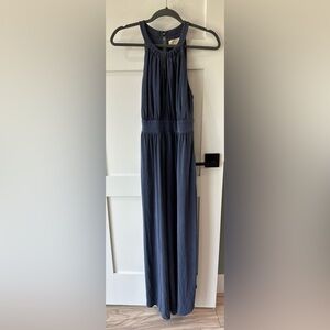 NWOT Anthropologie Moulinette Soeurs Blue Eremita Halter Wide Leg Jumpsuit S